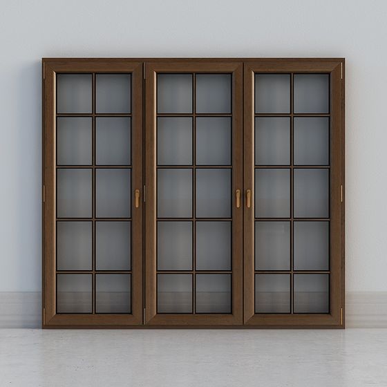 Unique Wooden Sliding Door 3D model