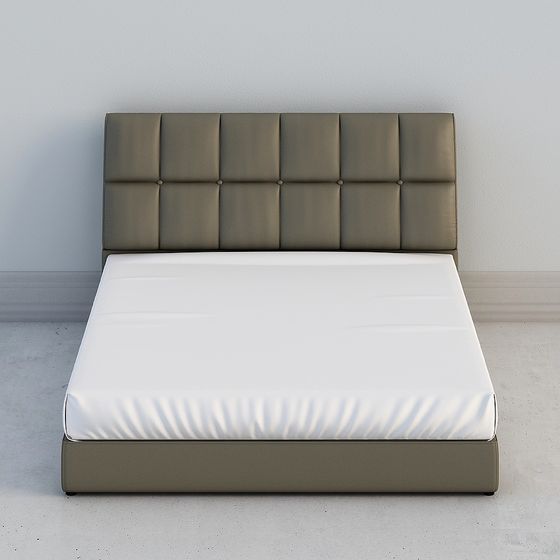 Contemporary Low-Polygon Bed Frame 3D model