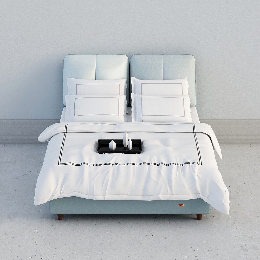 Modern Minimalist 3D Bed Model