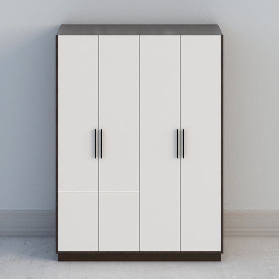 Stylish Minimalist Wardrobe 3D model