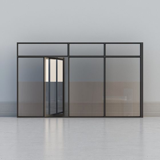 Glass Curtain Wall Door 3D Model