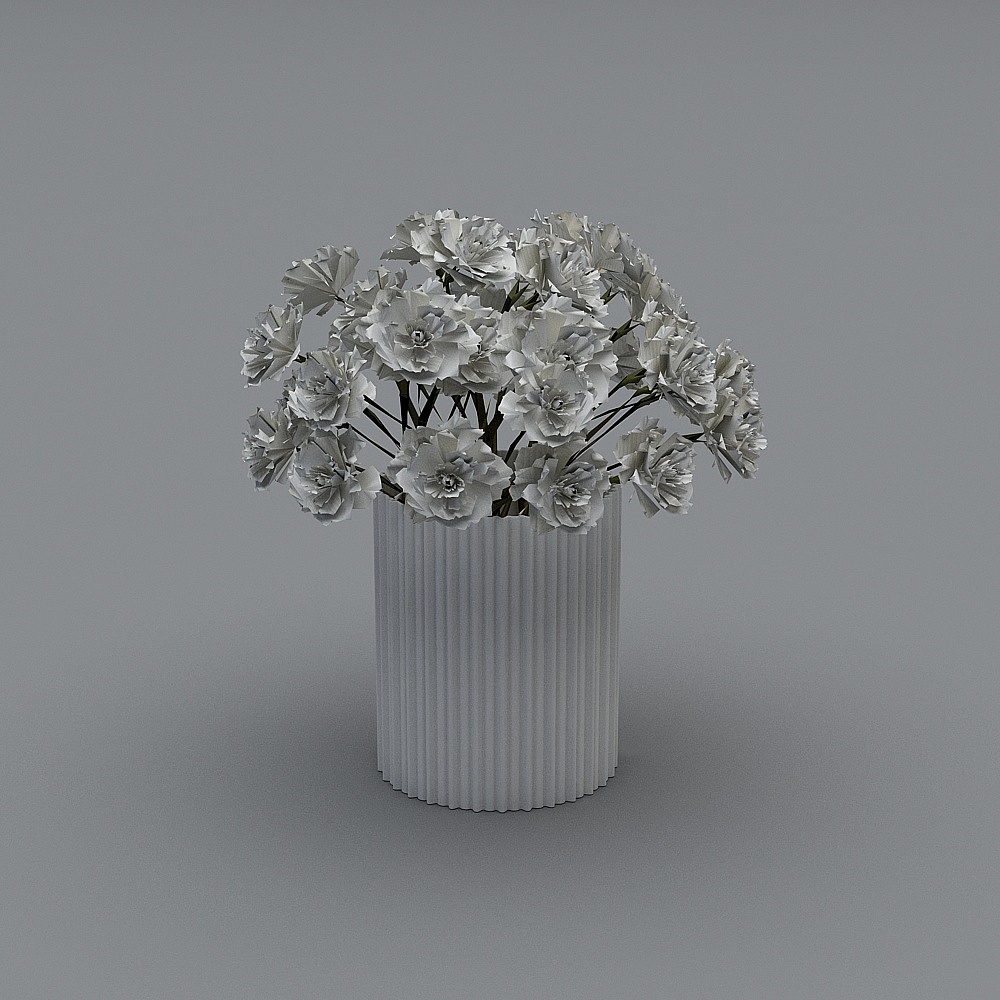 White floral vase