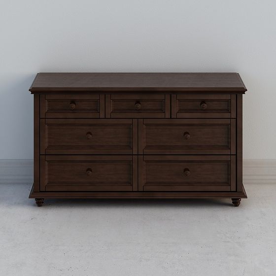 Retro 6-Drawer Cabinet 3D model