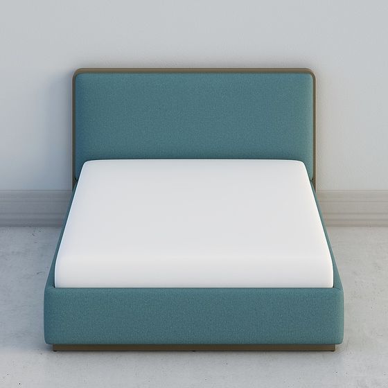 Elegant Low-Polygon Bed Frame 3D model for Cozy Interiors