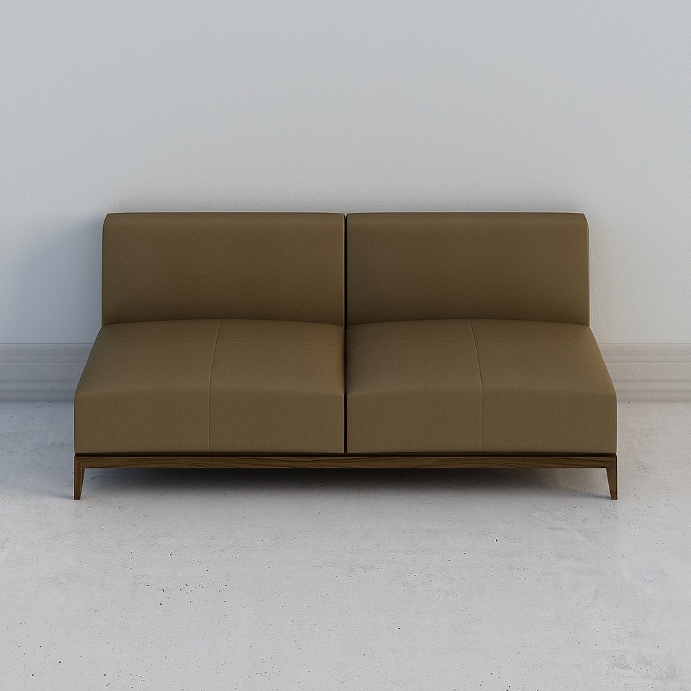 Armless Sofa - Peach Source-K31B-4