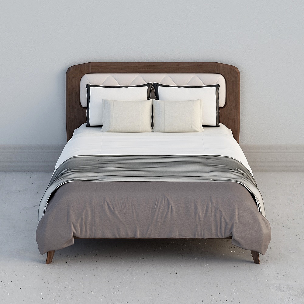 Modern Low-Poly Bed 3D model