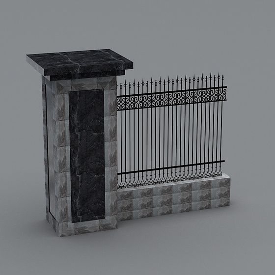 Elegant 3D Gateway Model Blending Modern and Classical Design