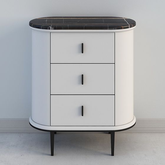 Mid-Century Modern Nightstand 3D model for Stylish Interiors