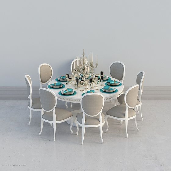 Elegant Dining Set 3D model