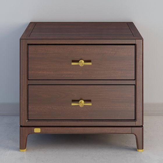 Elegant Low-Poly Nightstand 3D model