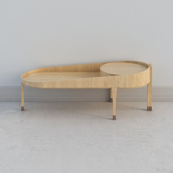 Elegant Streamlined Coffee Table 3D model