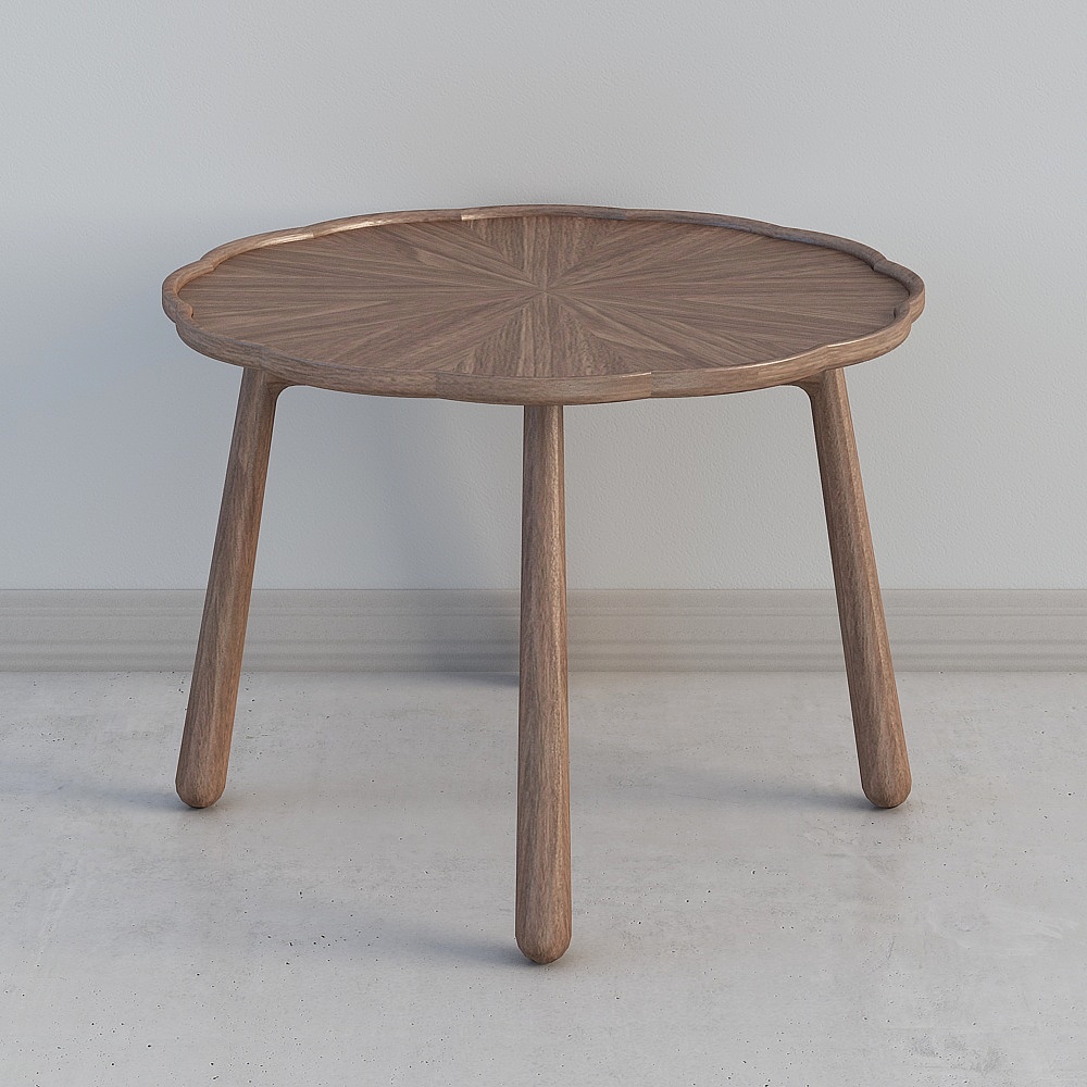 Flower group coffee table Large walnut