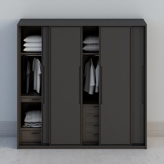 Stylish Minimalist Wardrobe 3D model