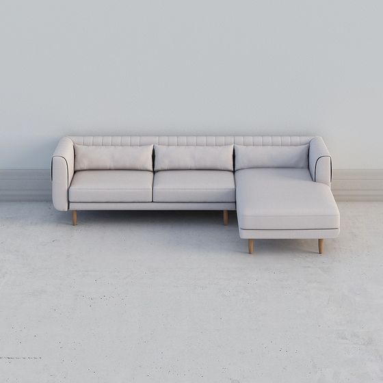 Modern Low-Polygon Sofa 3D Model