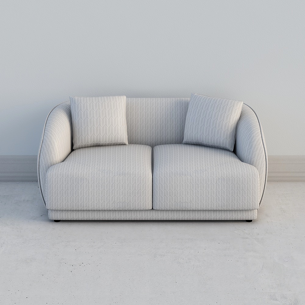 Canapé double RD0-002C en tissu brodé de frêne