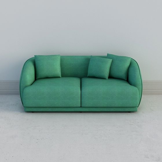 Canapé trois personnes RDO-002B en tissu brodé émeraude