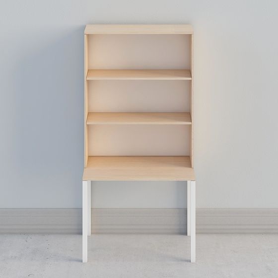 Minimalist 3D Bookshelf Model Design