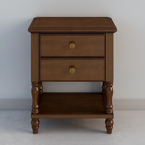 Vintage Bedside Table 3D model for Modern Interiors