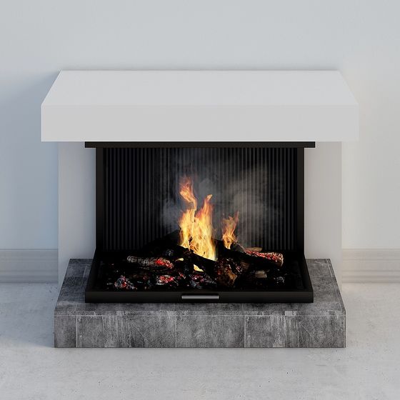 Urban Fireplace 3D model – Modern and Industrial Fusion