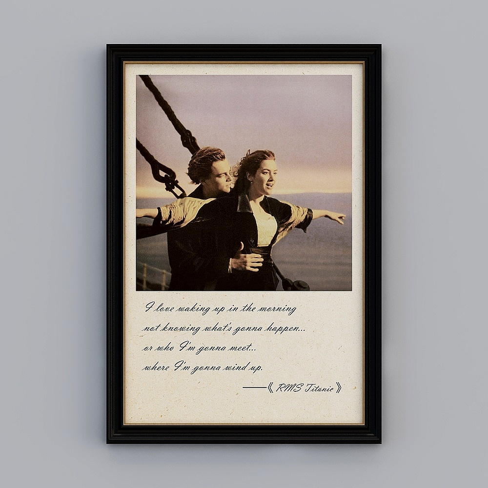 Kibaki European and American store European-style xuanguan vertical black-encrusted gold frame 68.5x98.5cm movie line ewxyl-e-3