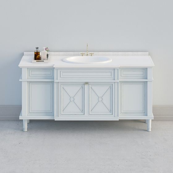 Stylish Bathroom Cabinet 3D model for Contemporary Spaces