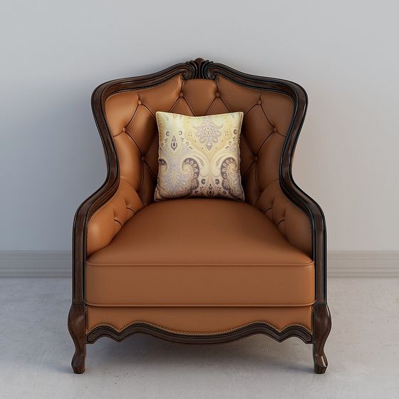 Elegant Vintage Modern Armchair 3D model