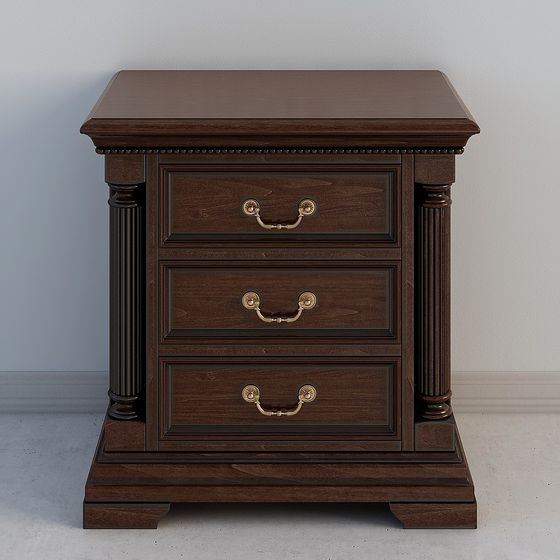 Elegant Low-Poly Nightstand 3D model