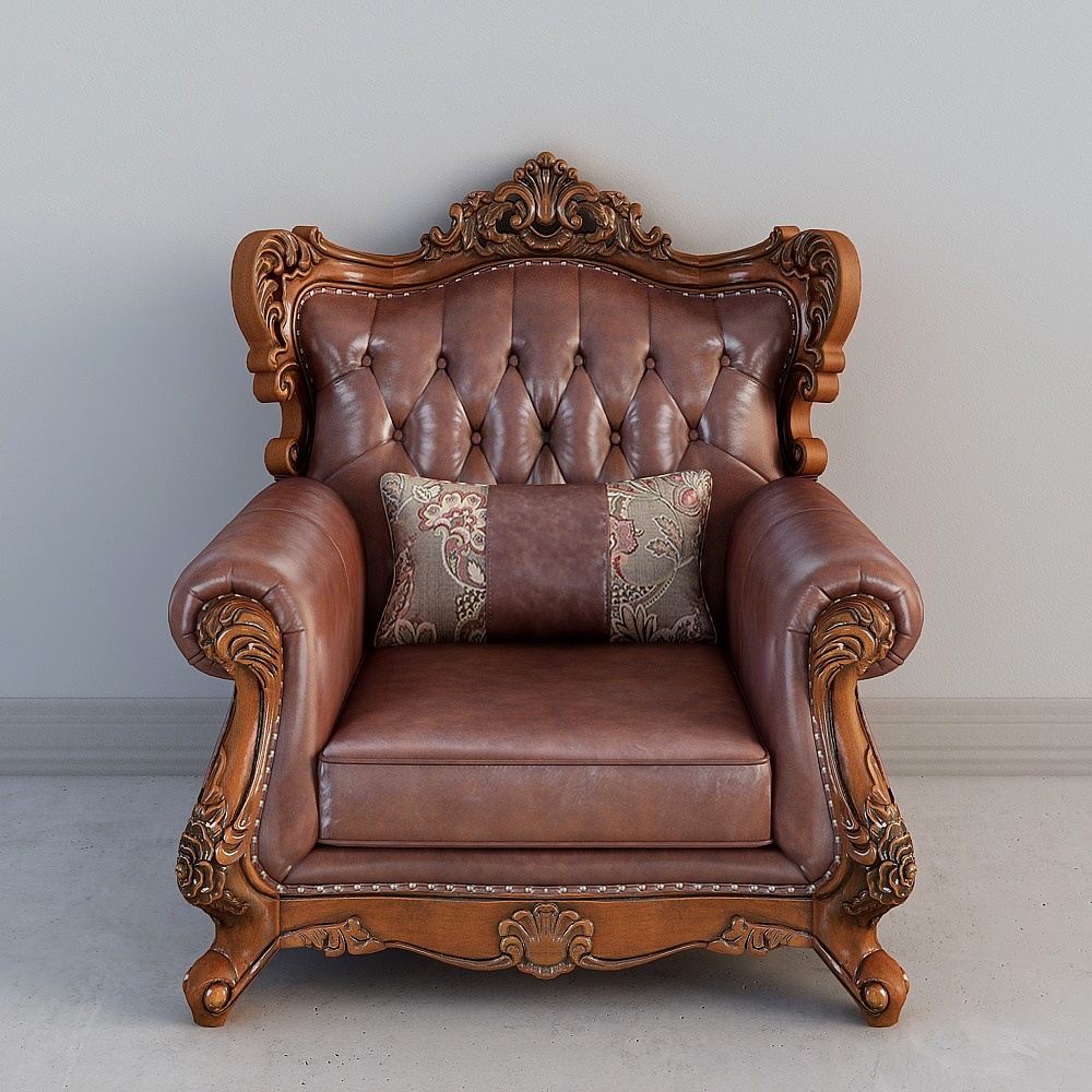 F118 Single Leather Sofa (Model A)