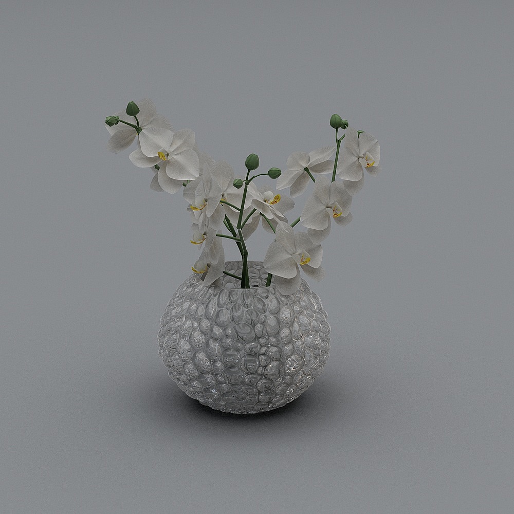 Vaso in ceramica orchidea farfalla bianca 191113