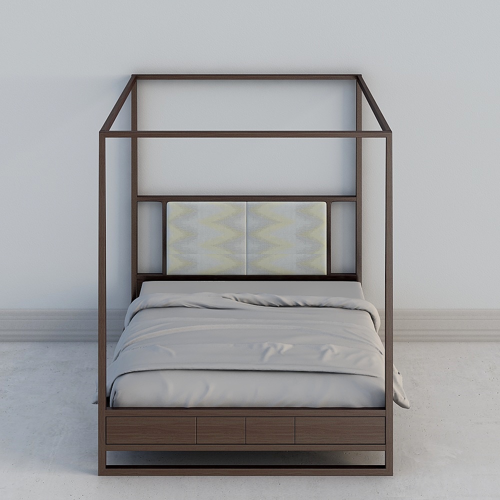 Modern Minimalist 3D Model Bed Frame