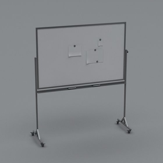 Realistic Mobile Whiteboard 3D Model
