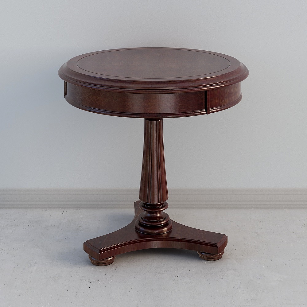 丸いベッドサイドテーブルを探索して発見する