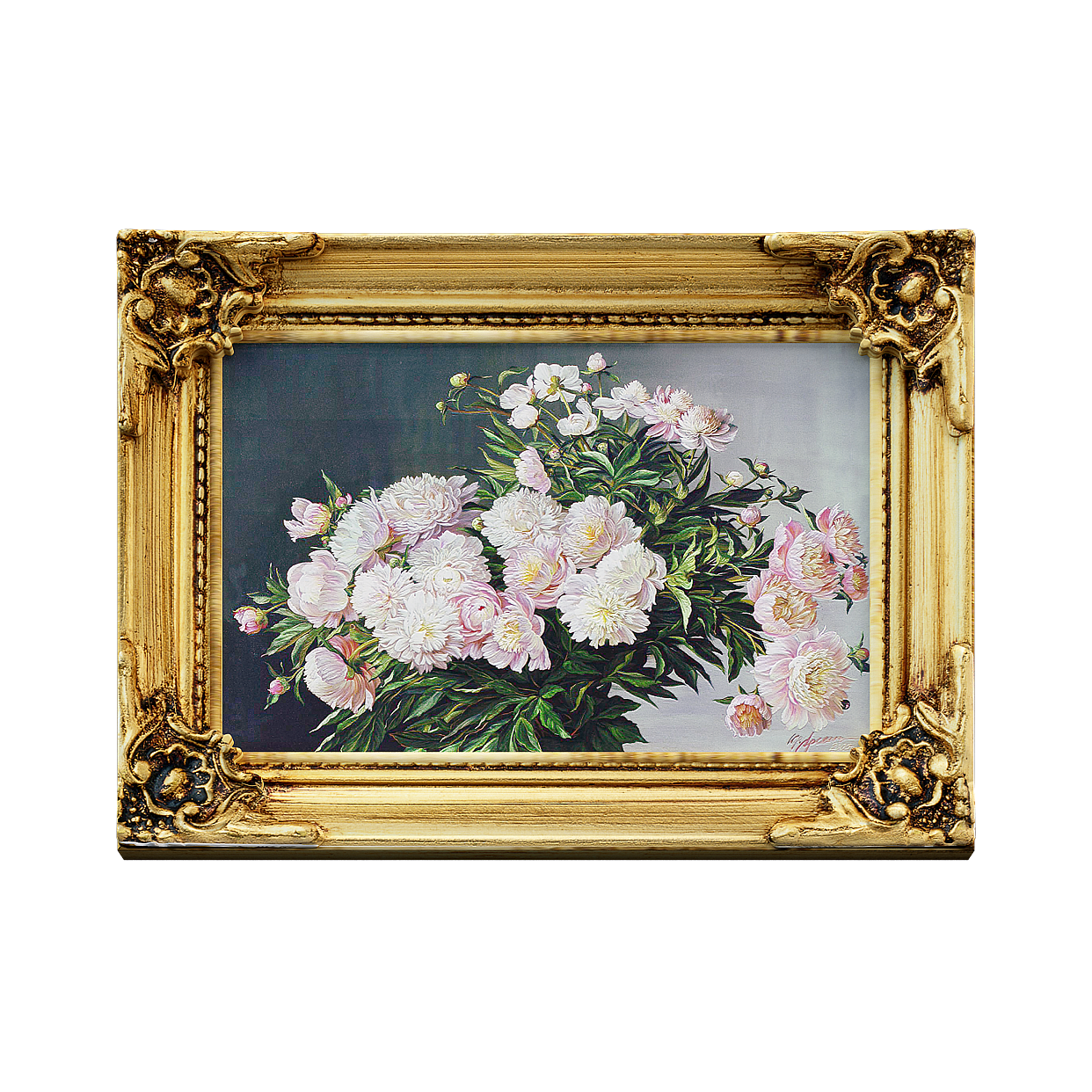 Classical Floral Frame 3D Model – Low-Poly Gold Detail