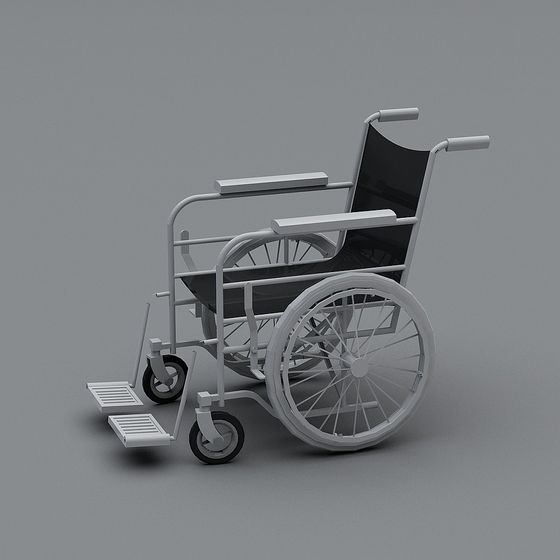 Low-Poly Wheelchair 3D model