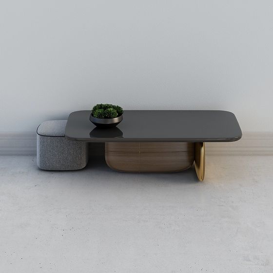 Elegant Minimalist Coffee Table 3D model for Modern Spaces