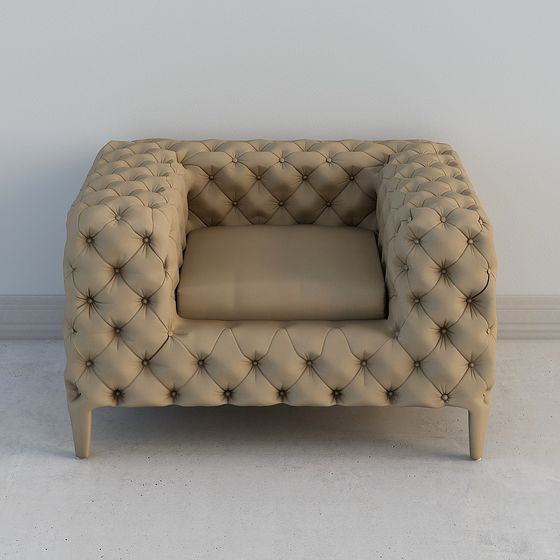 Vintage Tufted Armchair 3D model