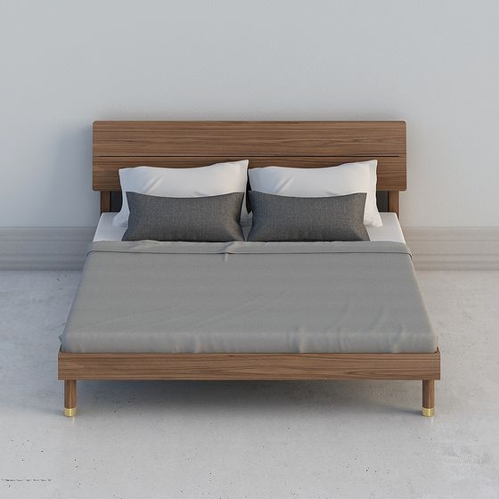 Modern Minimalist 3D Bed Frame Model