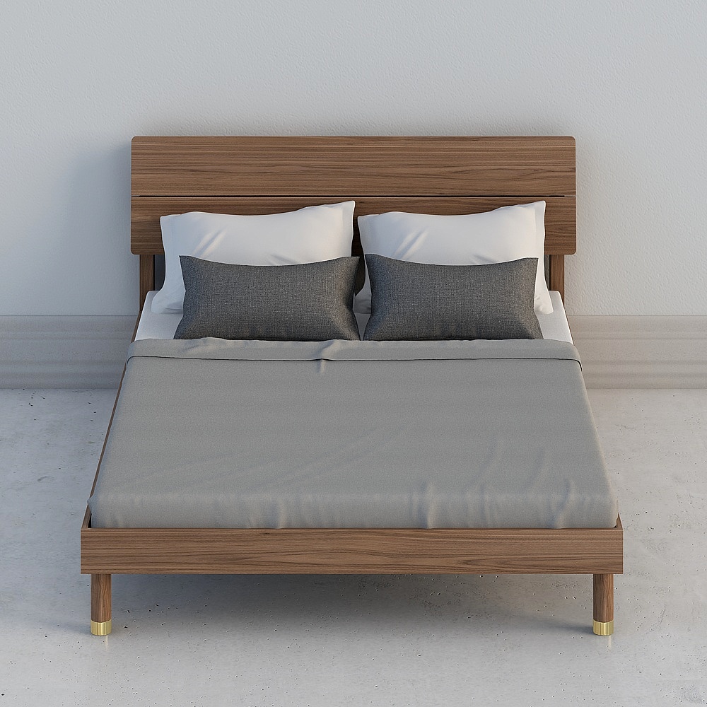 Uffein Art Shumu II/Nordic solid wood bed multi-functional 1.5m double bed master bed simple bed 367E-7