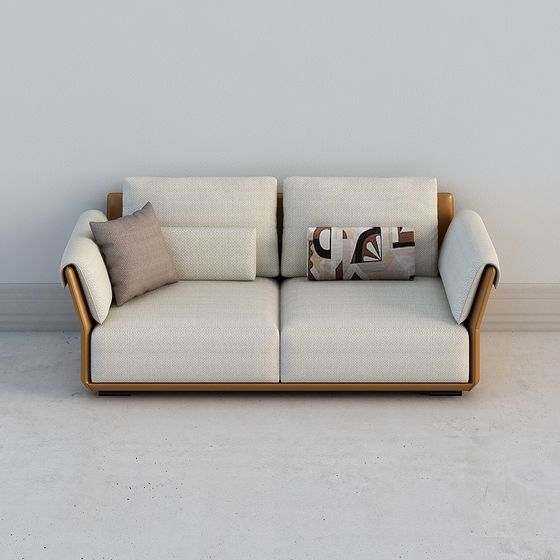 Contemporary Low-Poly Sofa 3D Model for Modern Spaces