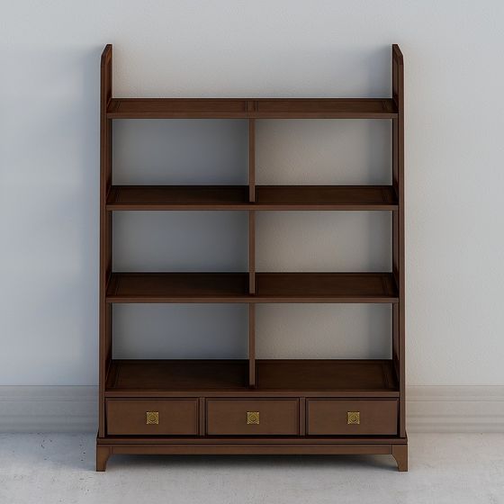 Elegant Low-Poly Bookshelf 3D model