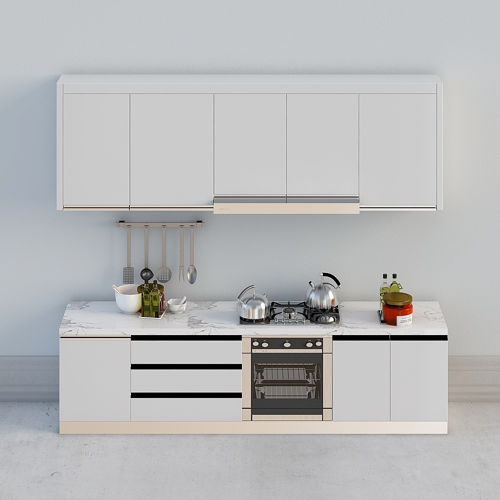 Modern Minimalist Kitchen Cabinet 3D model