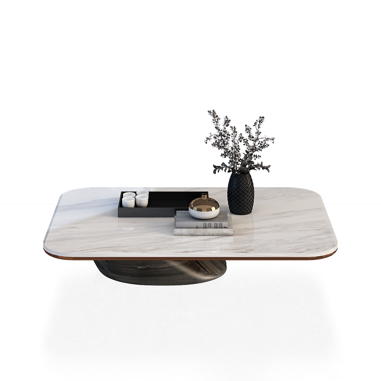 Elegant Marble Coffee Table 3D Model – Low-Poly Design