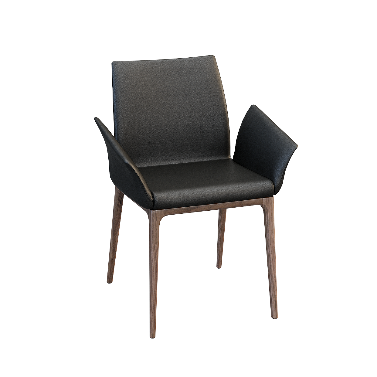 Urban Chair 3D Model – Low-Poly Leather & Wood