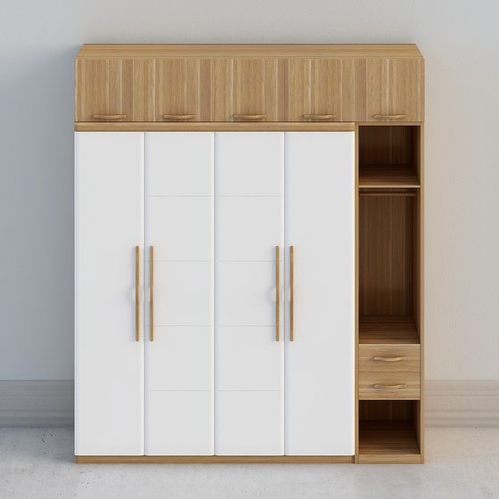 Modern Minimalist Low-Poly Wardrobe 3D model
