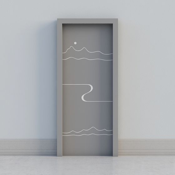 Waves Door 3D Model for Modern Aesthetics