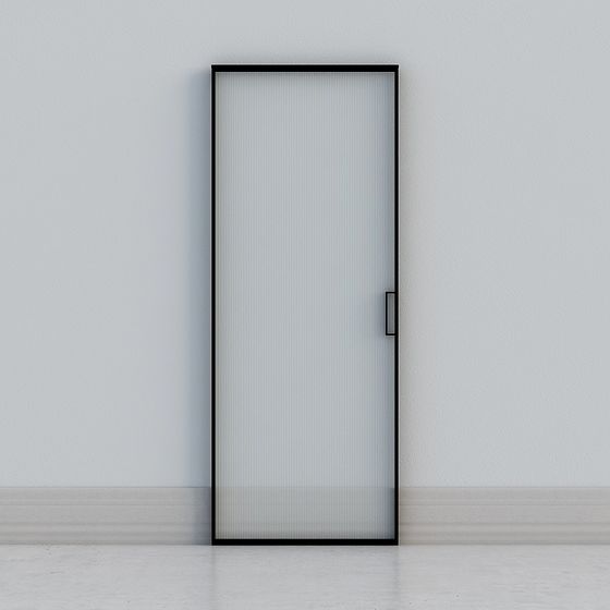 Elegant Glass Metal Frame Door 3D model