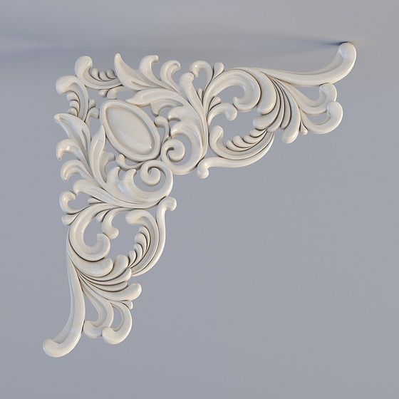 Baroque Corner Scroll 3D model