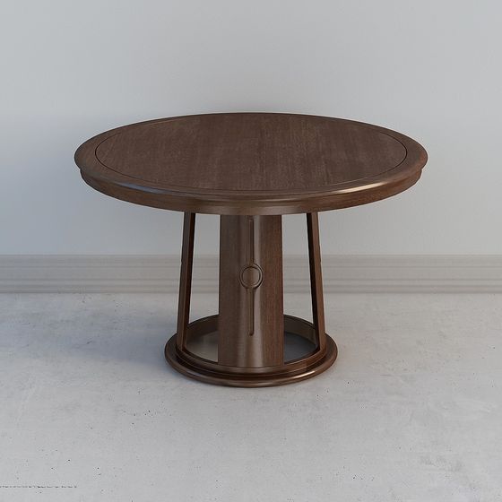 Low-Poly Round Dining Table 3D model