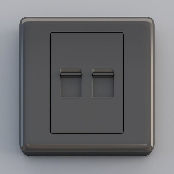 Sleek Dual Switch 3D Model for Modern Interiors