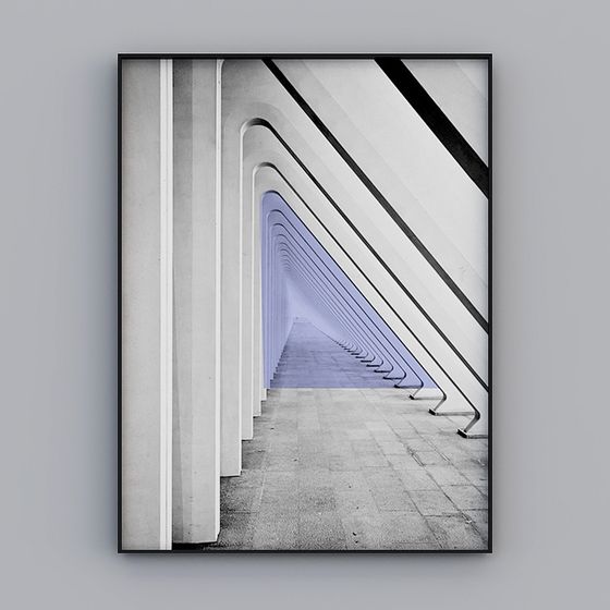 Futuristic City Gate Low-Poly 3D model